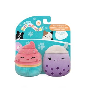2-Pack Squeaky Plush Dog Toy (Sweets  – Poplina & Diedre)