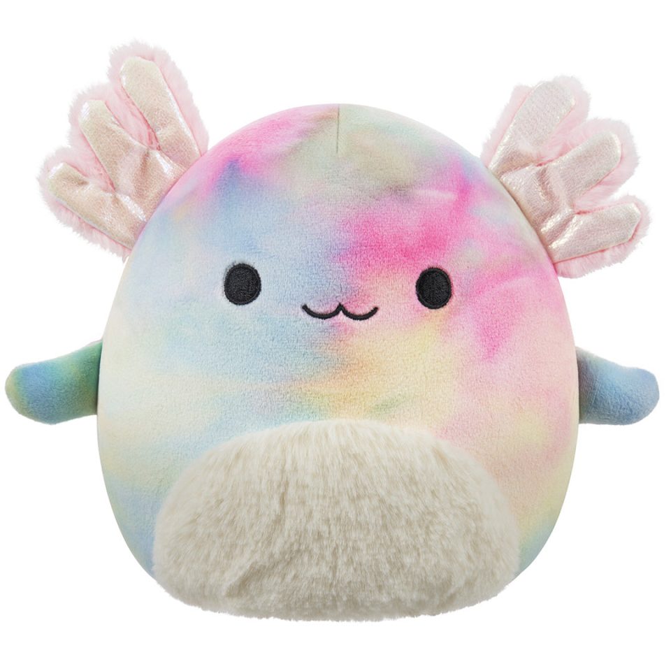 Squishmallows 11-Inch Tinley the Rainbow Tie-Dye Axolotl