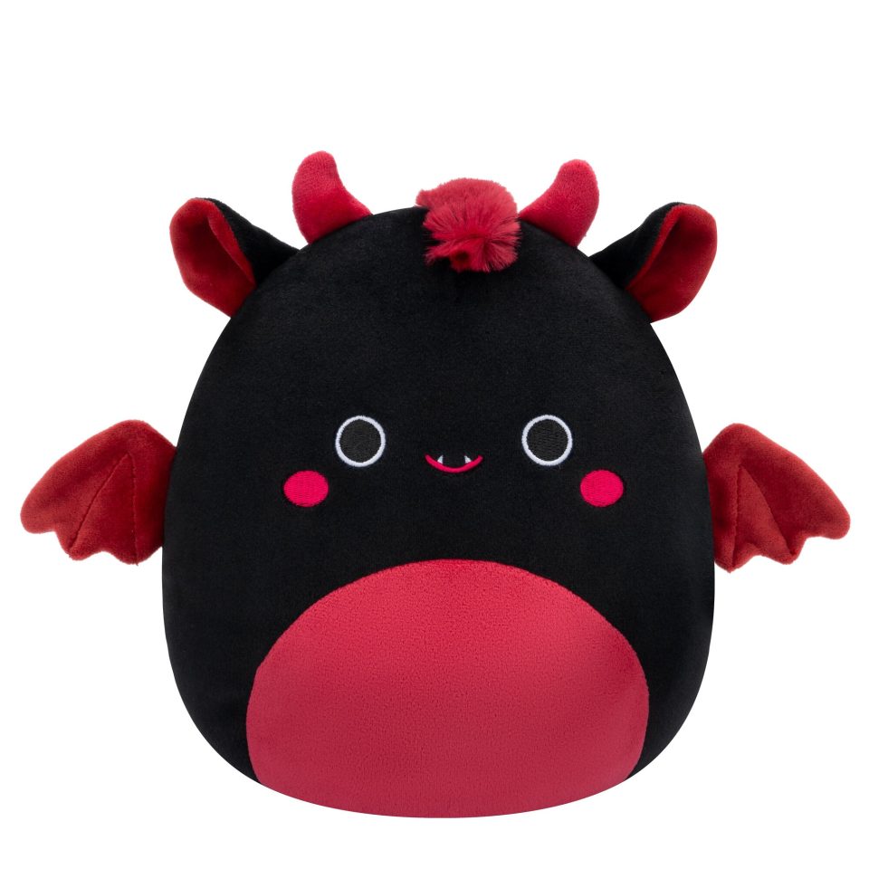 Squishmallows 8-Inch Rebecca the Black and Maroon Jersey Devil