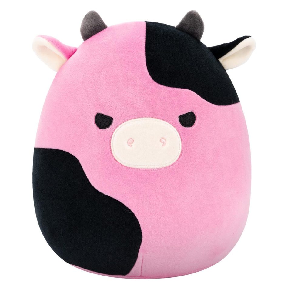 Squishmallows 8-Inch Pollyanna the Black and Pink Cow