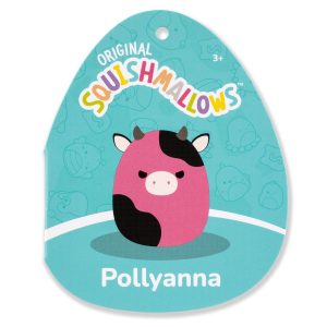 Squishmallows 8-Inch Pollyanna the Black and Pink Cow